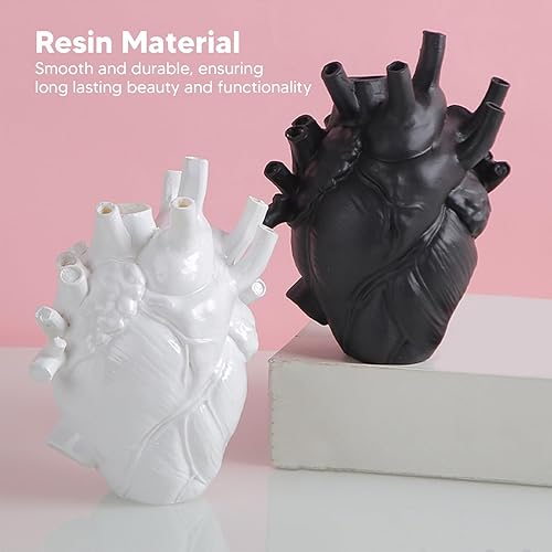 Miniatura 4 de Escultura de jarrón de corazón, maceta decorativa en forma de corazón, maceta moderna y exquisita maceta de escritorio, decoración para el hogar,