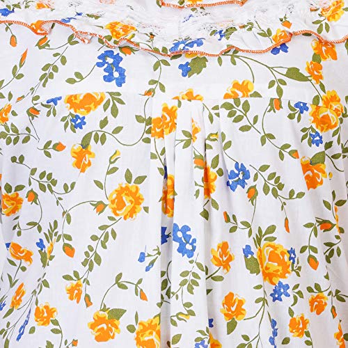 Image of Women's Cotton Block Print Knee Length Nighty