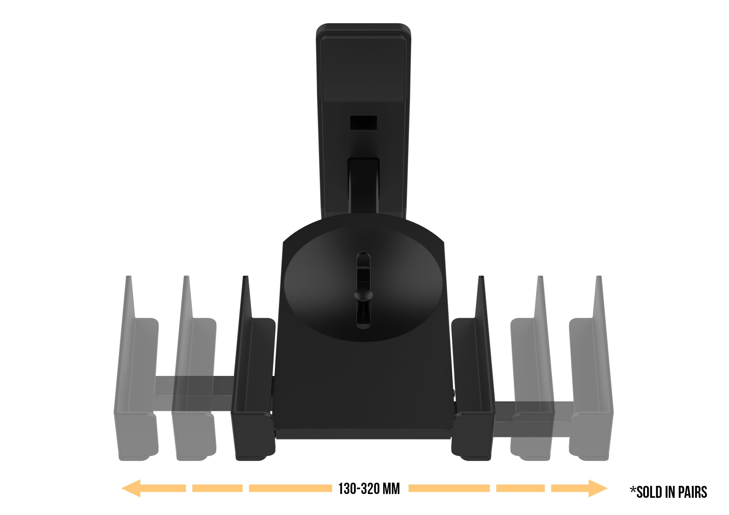 Audibax Neo STMW 2S Pareja Soportes de Pared - para Monitor Estudio y Altavoz - Rango Agarre 130x320mm - Ajuste versátil V15° x H180° - Metal Resistente - Ideal para monitores de 4, 5, 6 Y 8 Pulgadas