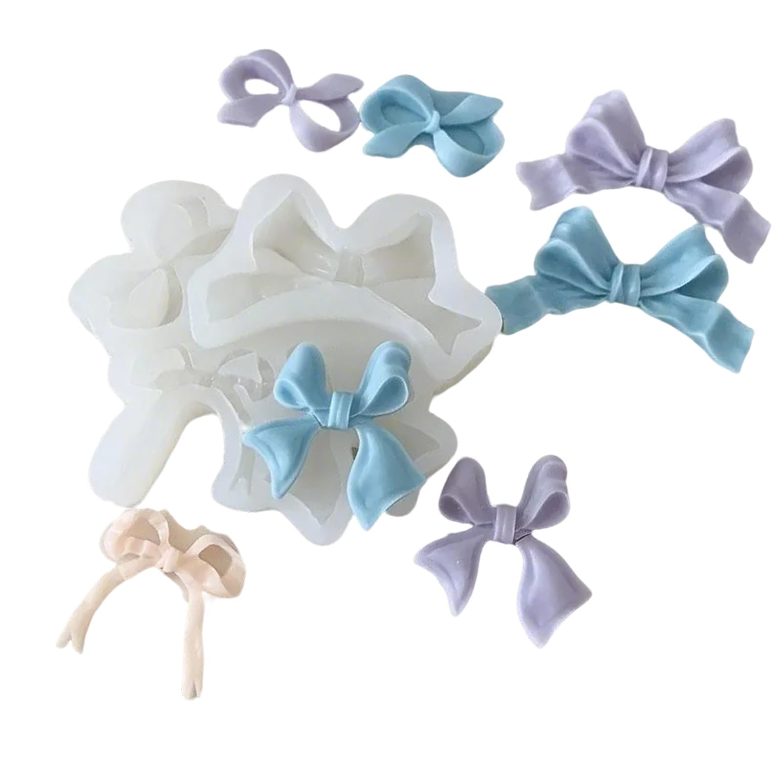 Tsophreniq Bowknot Chocolate and Fondant Molds for Candy and Cup Cake Toppers, Great for Weddings and Birthdays Easy Demold Molds