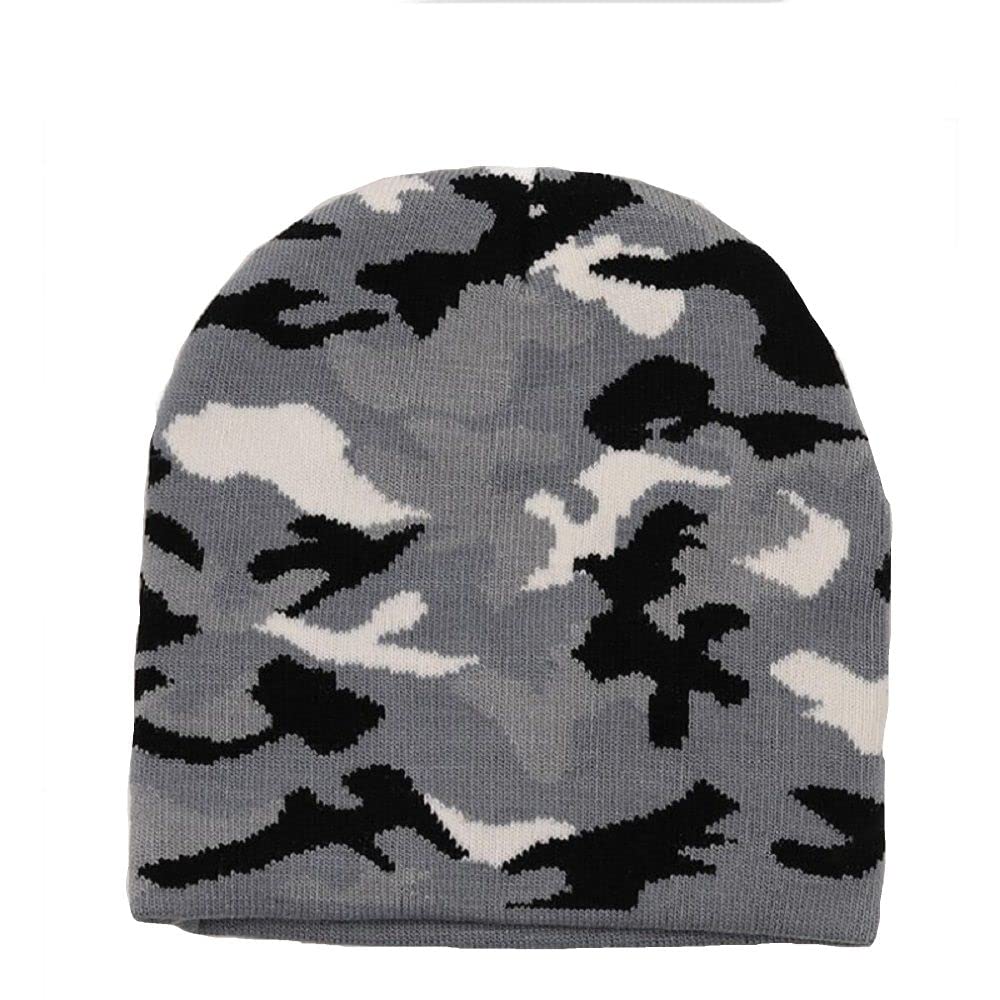 GenericUrban White Grey Gray Black Face Camo Camouflage Knit Beanie Cap Hat Military Hunting Hunter