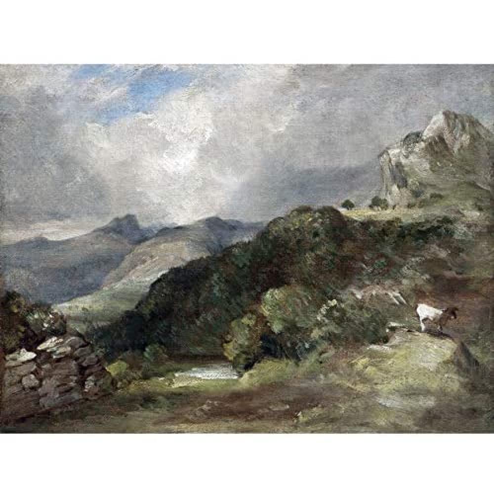 Artery8 John Constable Bow Fell Cumberland 1807 Painting Art Print Canvas Premium Wall Decor Poster Mural
