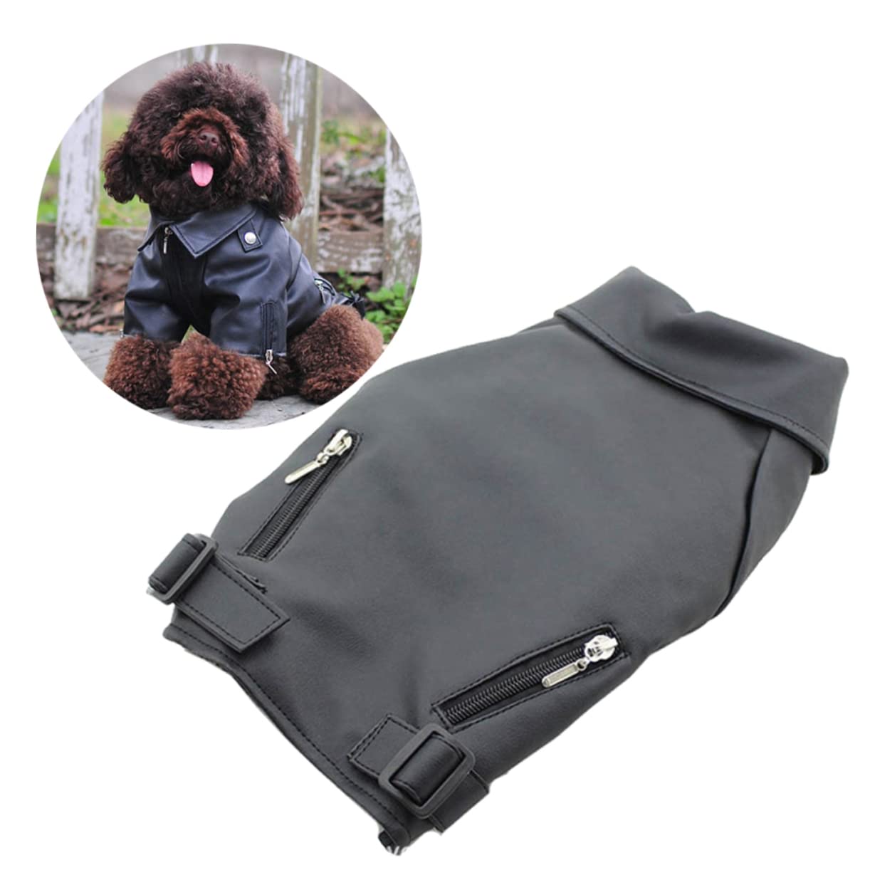 Veste chaude zippée pour chiot Toyvian manteau d'hiver chien cuir PU XXL