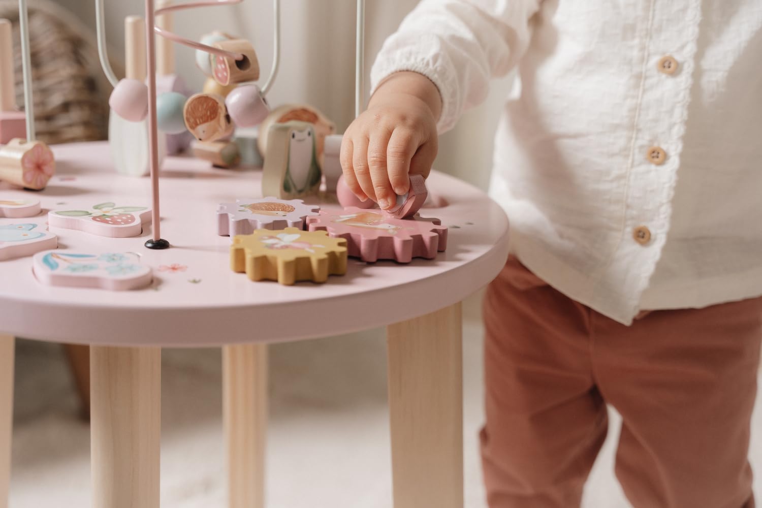 Little Dutch 7341 Fairy Garden - Mesa de actividades de madera, color rosa