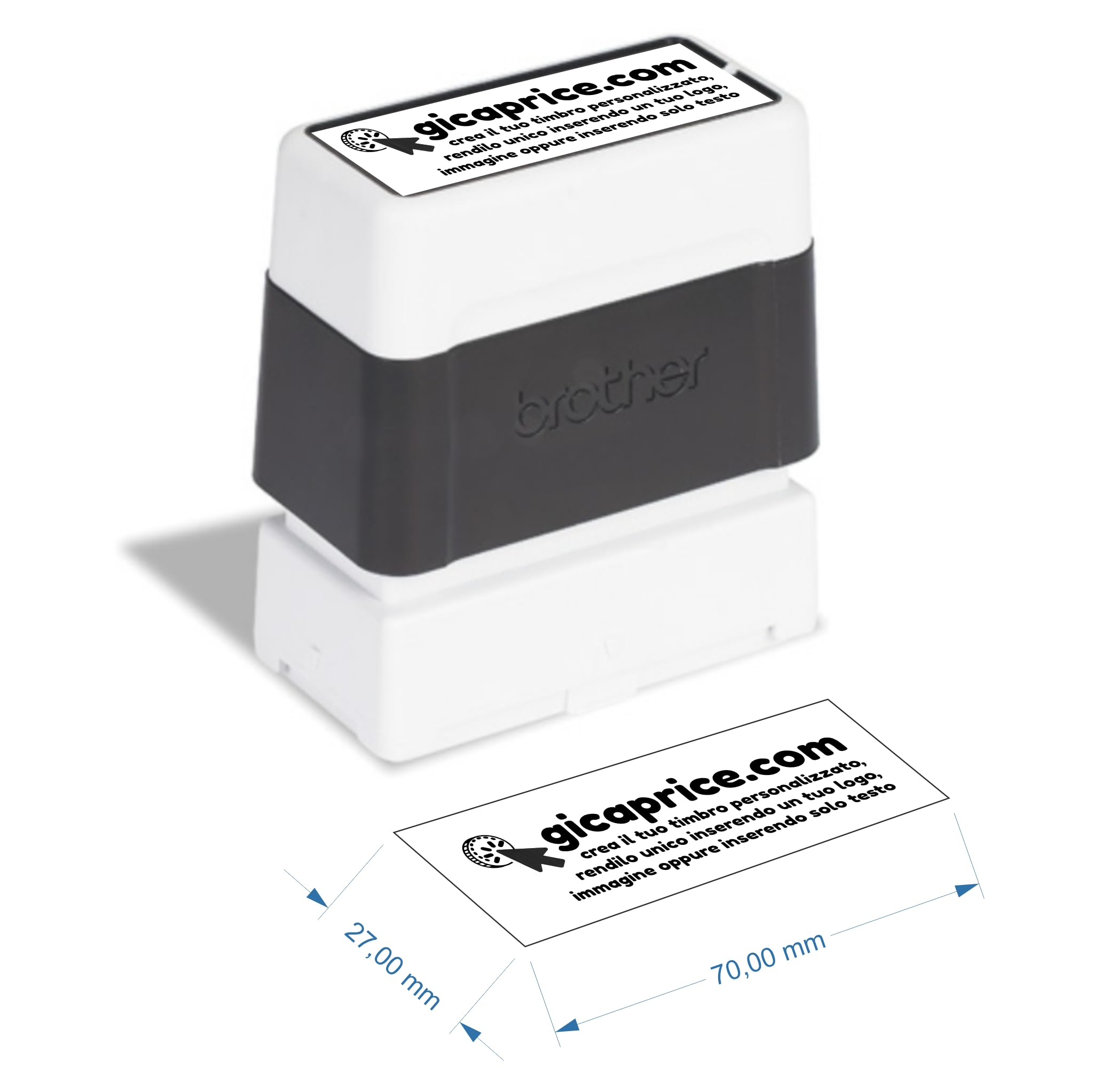 Timbro Personalizzato Preinchiostrato 5 Righe, 27x70 mm - Timbri Personalizzati Ideali per Aziende, Studi Medici, Eventi - Personalizza con Testo e Logo