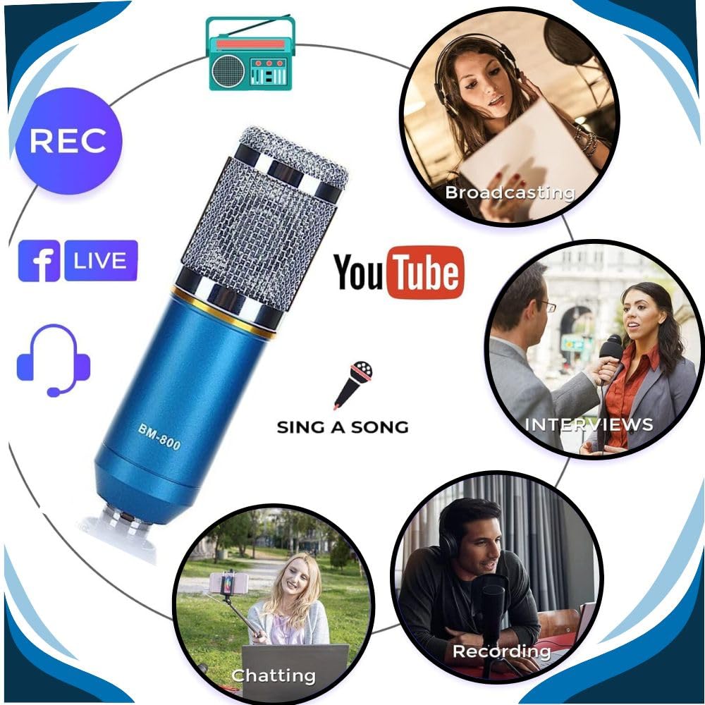 MOCKING BIRD BM800 Condenser Microphone Kit with V8s Live Sound