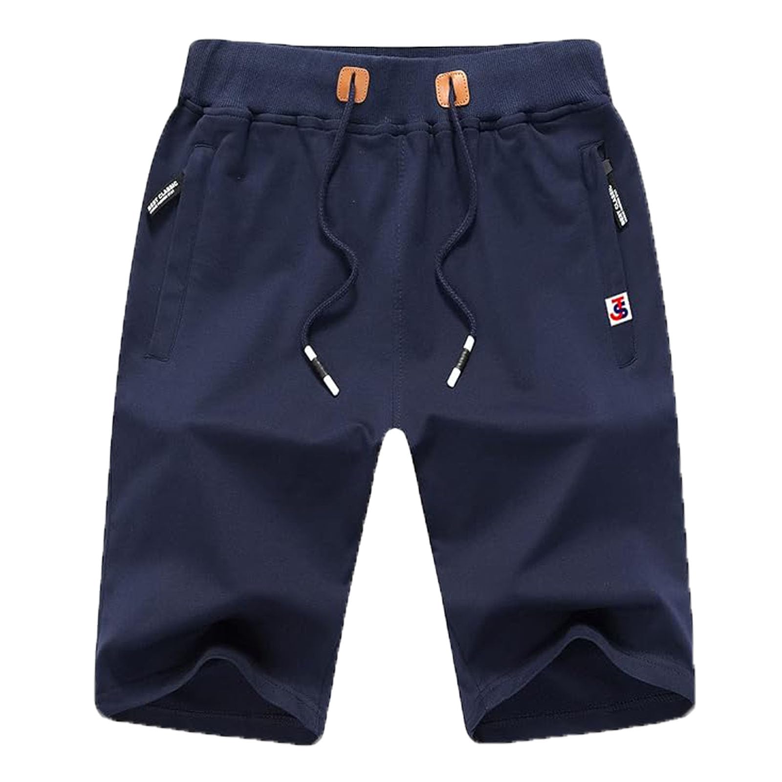 JustSun Kurze Hosen Herren Sport Shorts Sporthose Herren Jogginghose Mit Reißverschluss und Elastische Taille