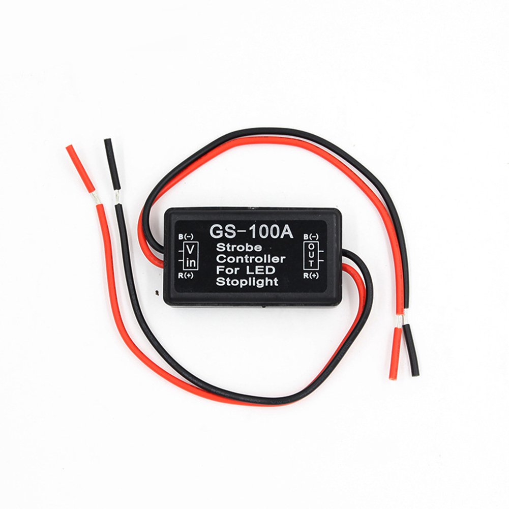 Qiyun Coche, Coche, Objetos Lámparas Luces para Coche, Caja del Regulador Freno del Módulo del Flash de Luz estroboscópica de Detención del GS-100A LED 12V para el Coche