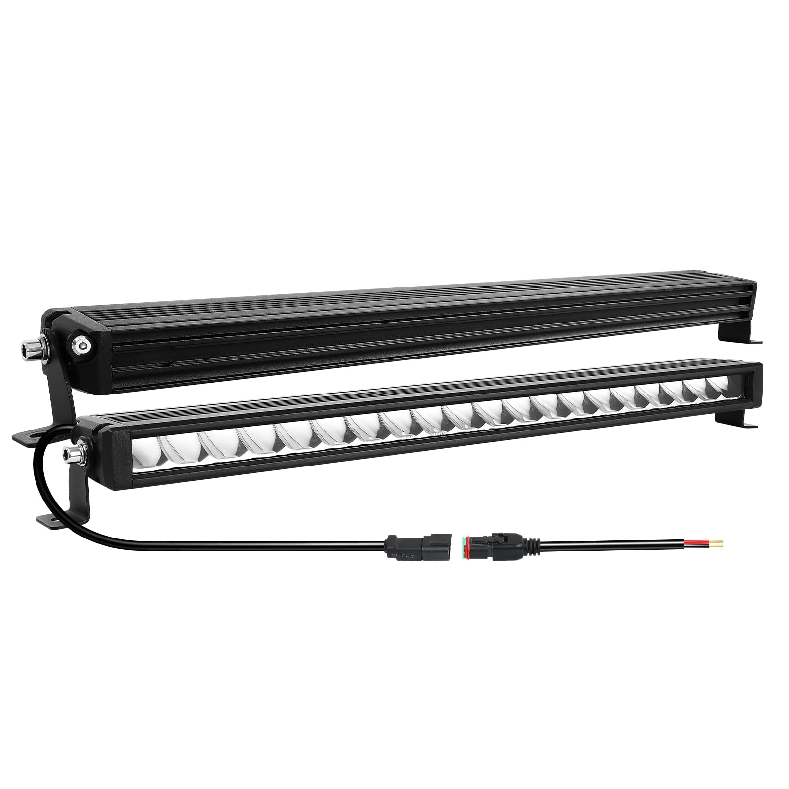 Willpower Barra LED 58cm 23'' 60W Barra de Luz LED 12V 24V Unica Fila Largo Alcance Foco Barras Luminosas LEDs para 4x4 Tractor Coche Camion Barco Offroad, 6000K Bianco, IP67 Impermeabile