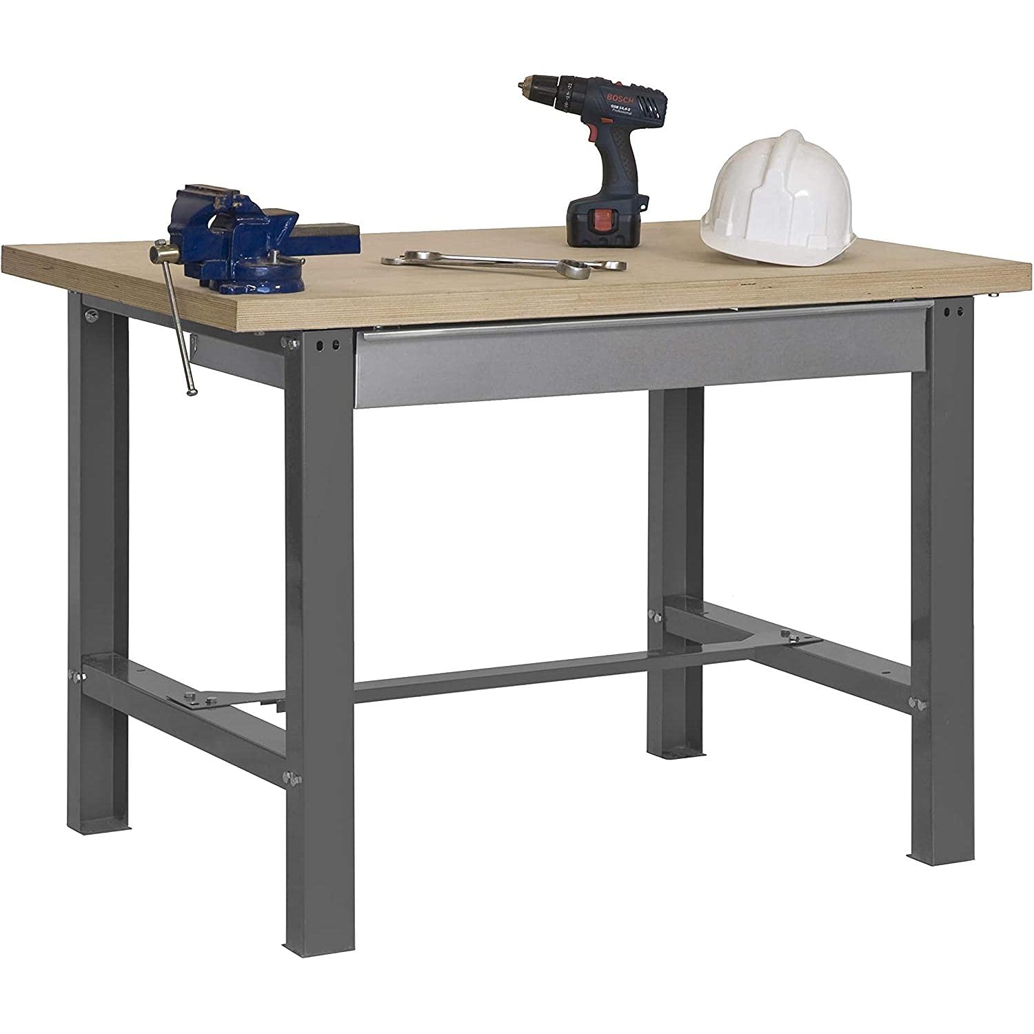 Banco de trabajo industrial BT6 Box Plywood 1500 gris/madera