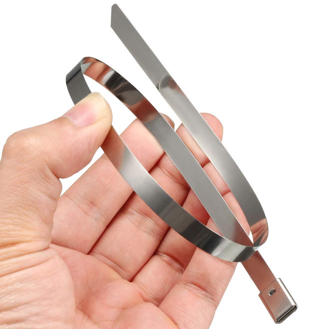 250mmx12mm Cavo in Acciaio inox Fascette Scarico Metallo Rivestimento 10pz