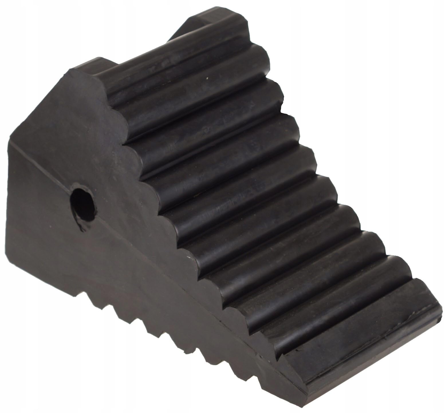 Unterlegkeil Gummi 30x15x19 cm 1 Stück | Unterlegkeile, rutschfest, belastbar, Tragegriff, Loch für Sicherungsseil, Pkw, Anhänger, Motorrad, Gabelstapler