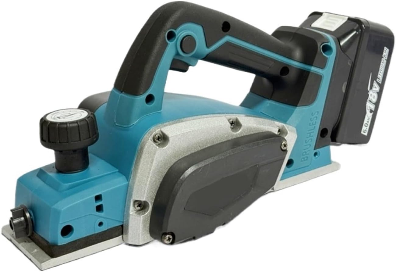 Handheld Electric Planer Cordless Wood Planing Mac 82mm Cordless Handheld Electric Planer 15000RPM Rechargeable Electric Wood Cutting DIY Furniture Tool For 18V Batterys