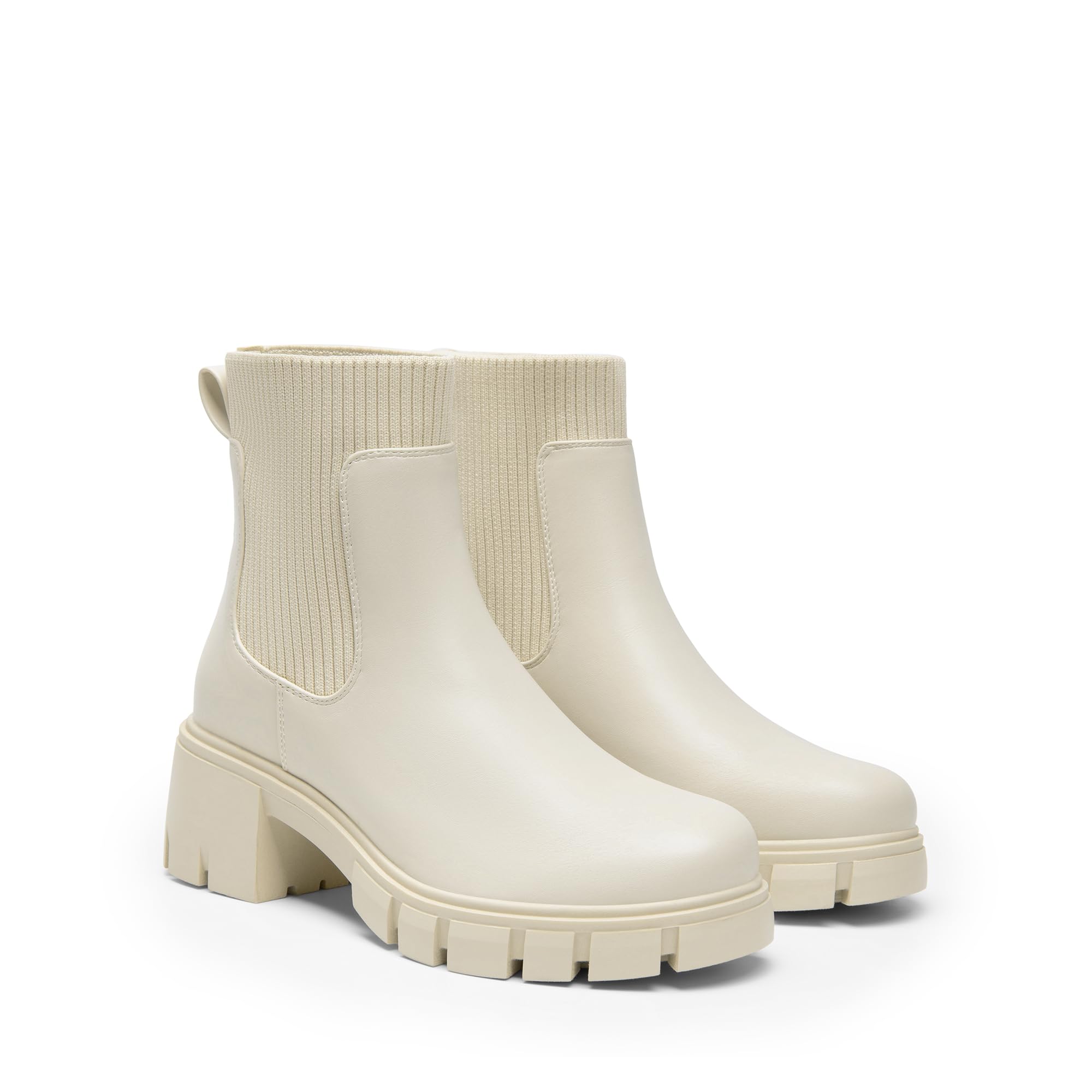 DREAM PAIRS Stivali da Donna Casuale Chelsea Stivaletti Tacco Medio Stivaletto Blocco Tacco