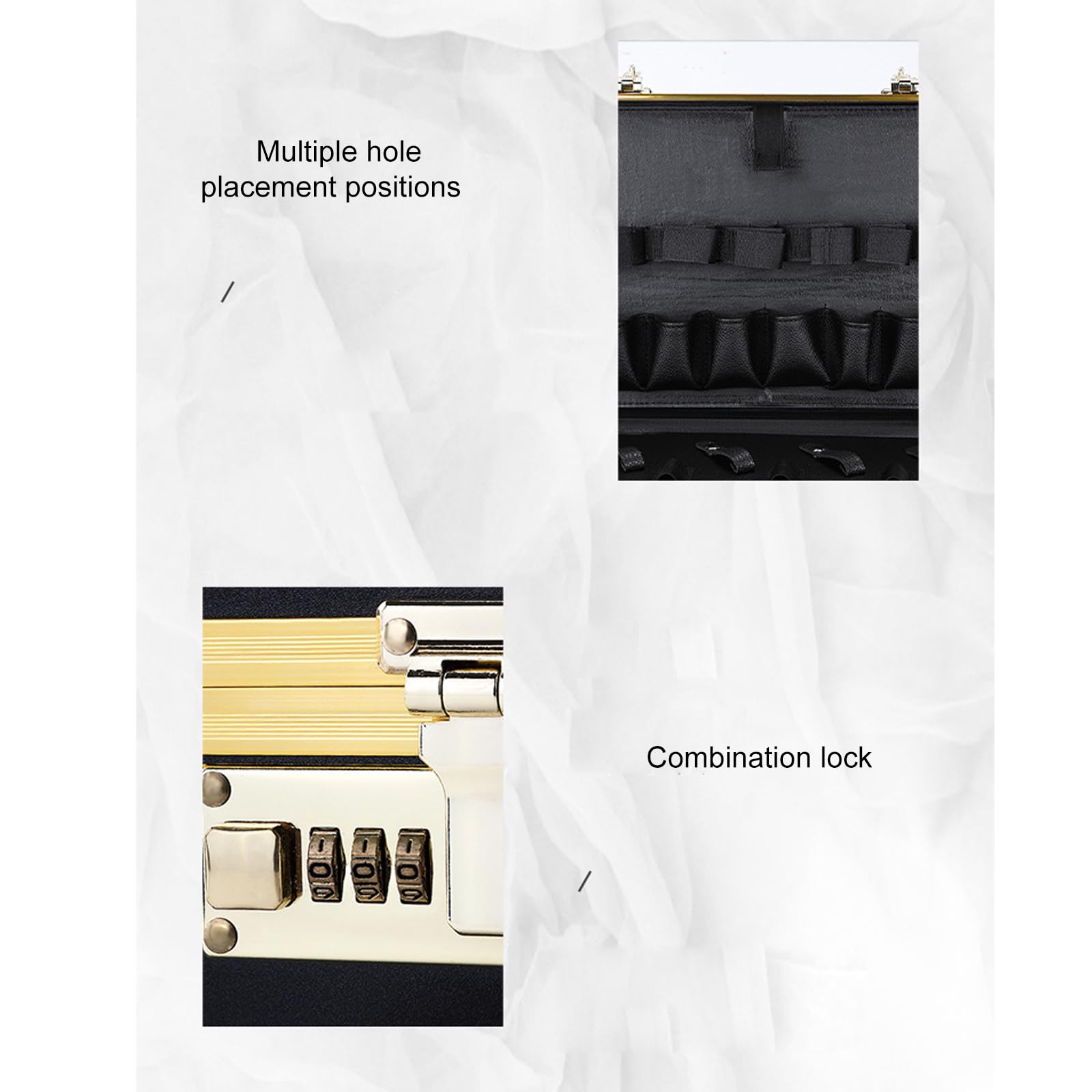 Brrnoo Valigetta Trucco, Grande Capacità, Lucchetto a Combinazione, 39,3 | Organizer per Strumenti Parrucchiere, Guscio in Alluminio, Rivestimento in PVC, Uso in Salone e Viaggio, Portaoggetti per
