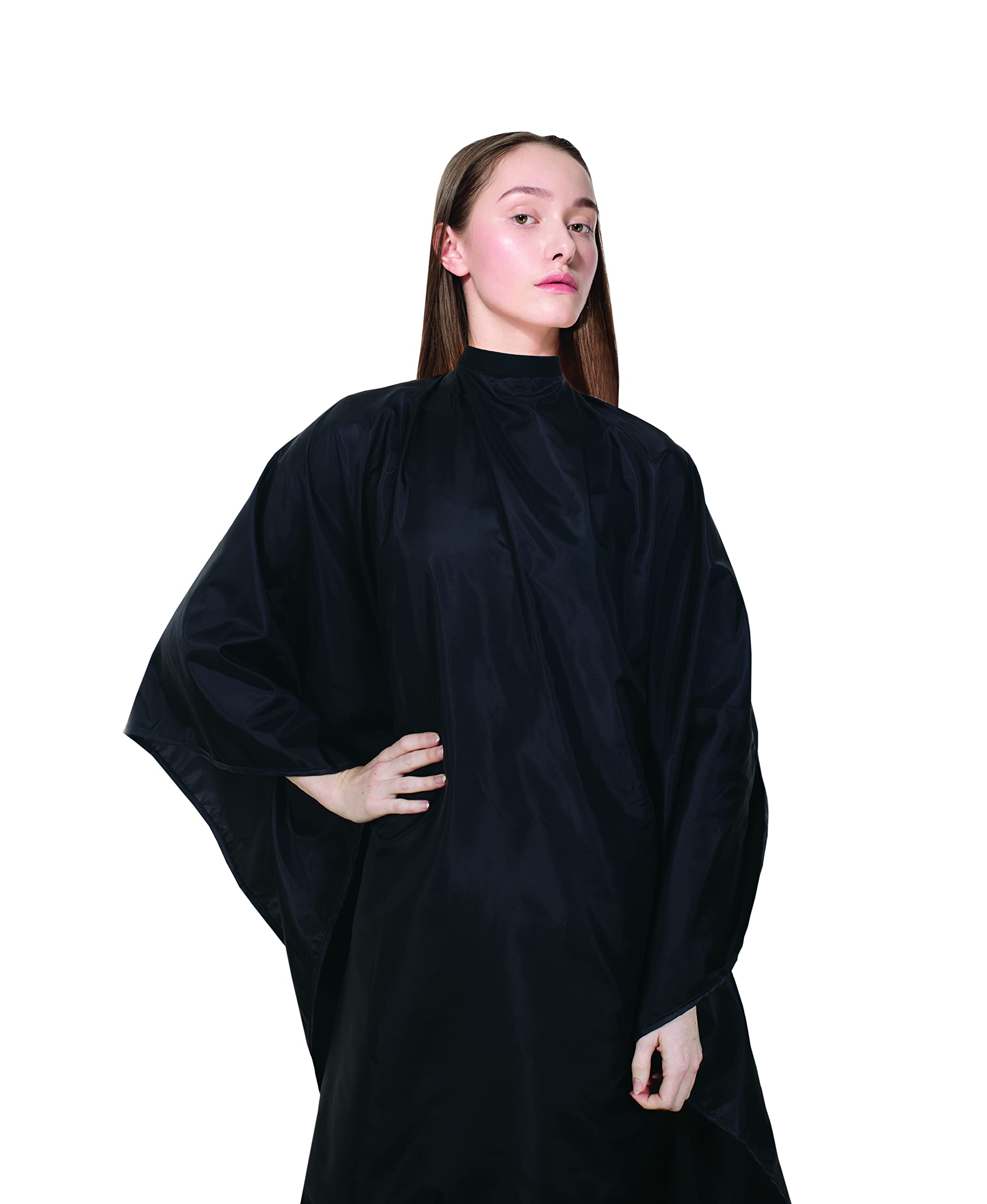Cricket NeoSupreme Comfort Collar Static Free Hair Cutting Cape for Women Men Adults, Metal Snap Neck Closure Haircut Hair Color Cape, Black, Black, Extra Large-image-49