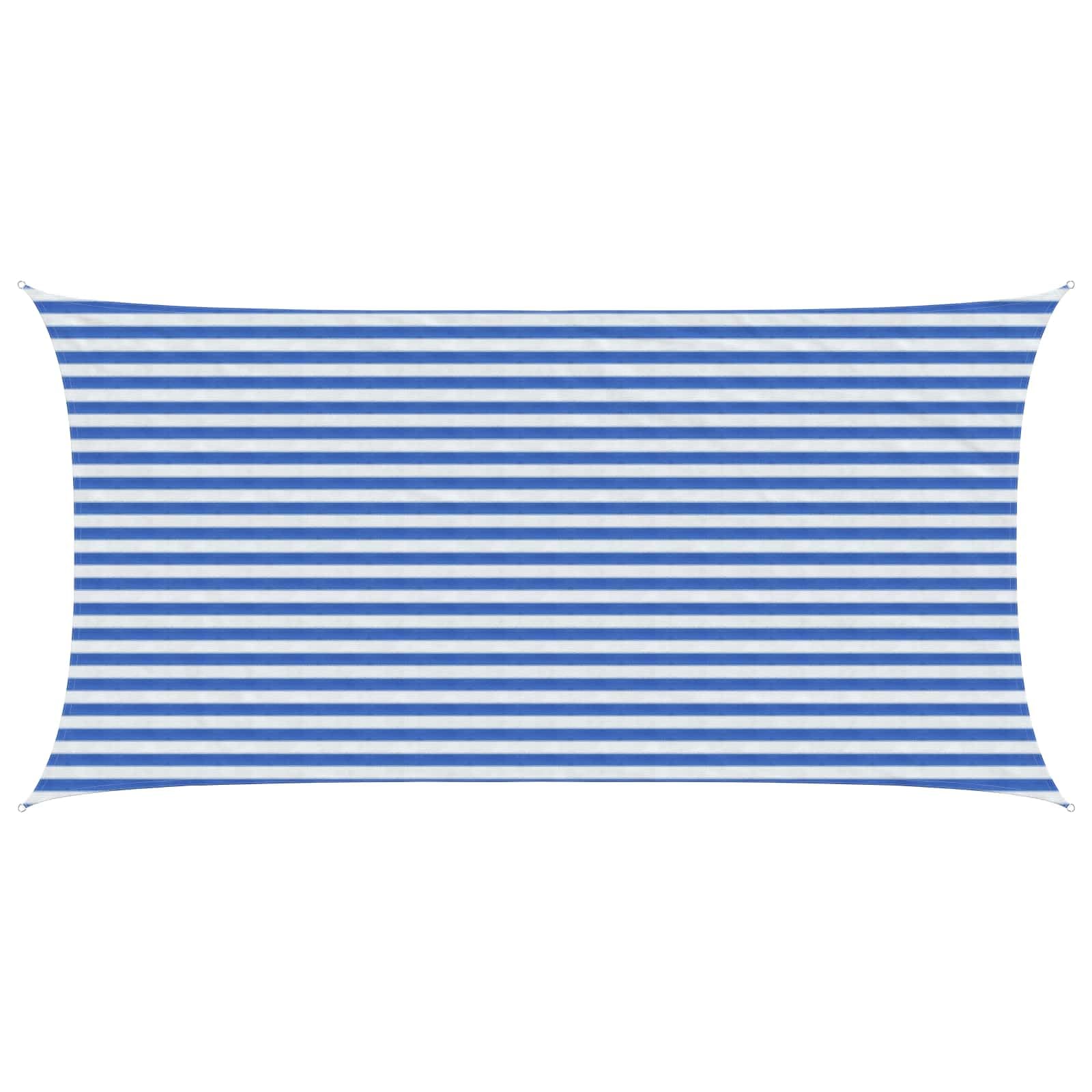 vidaXL Sunshade Sail 2.5 x 5 m HDPE Rectangular Blue and White