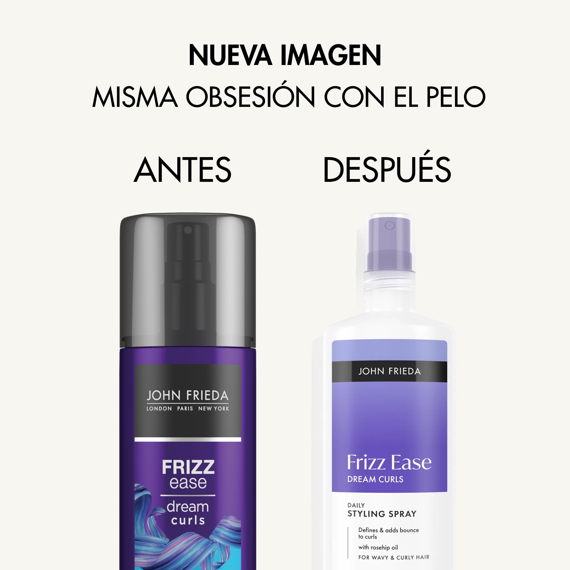 John Frieda Frizz Ease Dream Curls Spray Definidor de Rizos | Define y Reactiva Ondas y Rizos | Control del Encrespamiento y Elasticidad | Con Aceite de Rosa Mosqueta | Fórmula Vegana | 200 ml