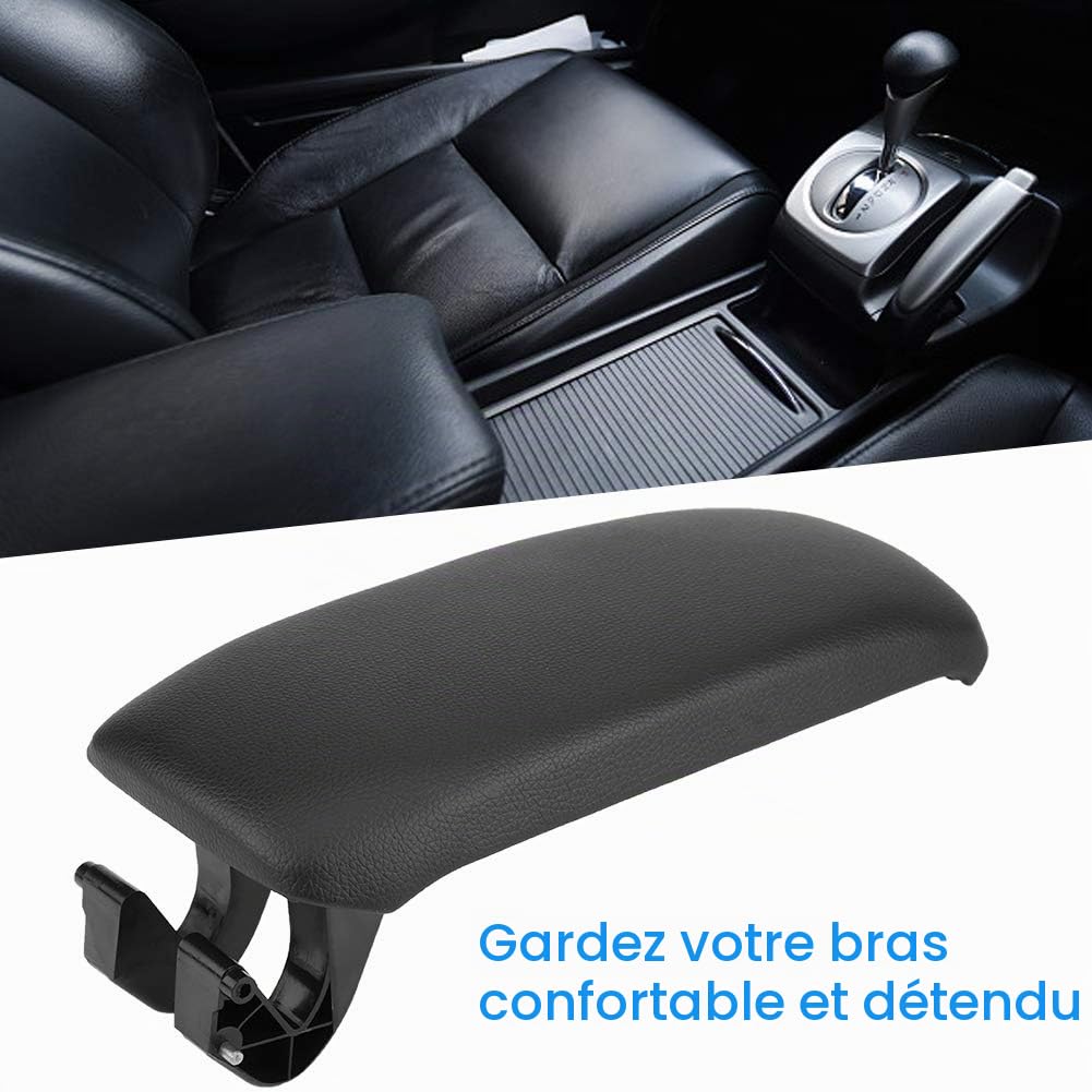 Accoudoir de Console Aramox Adapté pour 8P/ 2003-2013 8P0864245P, Couvercle de Couvercle D'accoudoir de Console Centrale Noir de Voiture, Noir(Cuir)