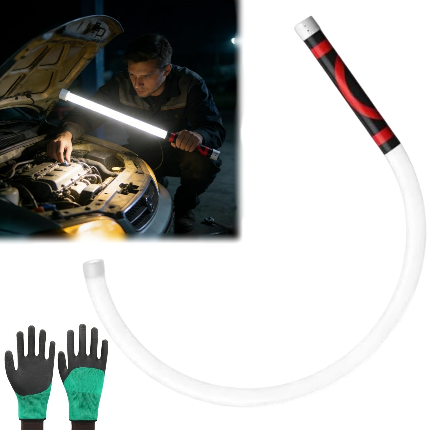 bendable rechargeable flashlight LitezAll 500 Lumen Neck Light The LitezAll rechargeable neck light provides unlimited flexibility and directional lighting 44" Bendable LED Flashlight Stick