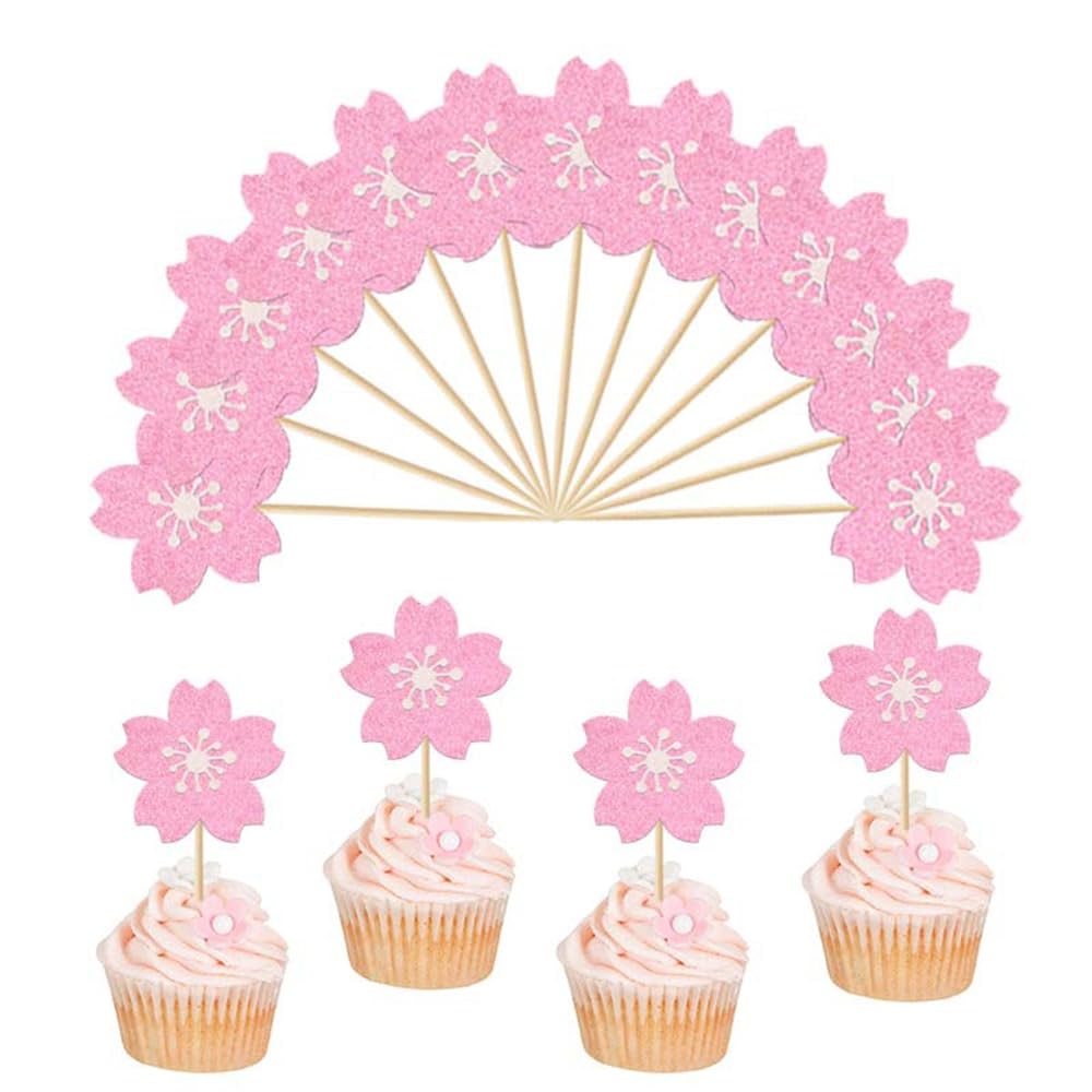 カップケーキピック Amazon.co.jp: DUOLEIMI ケーキトッパー 桜 ケーキピック 36本 桜花