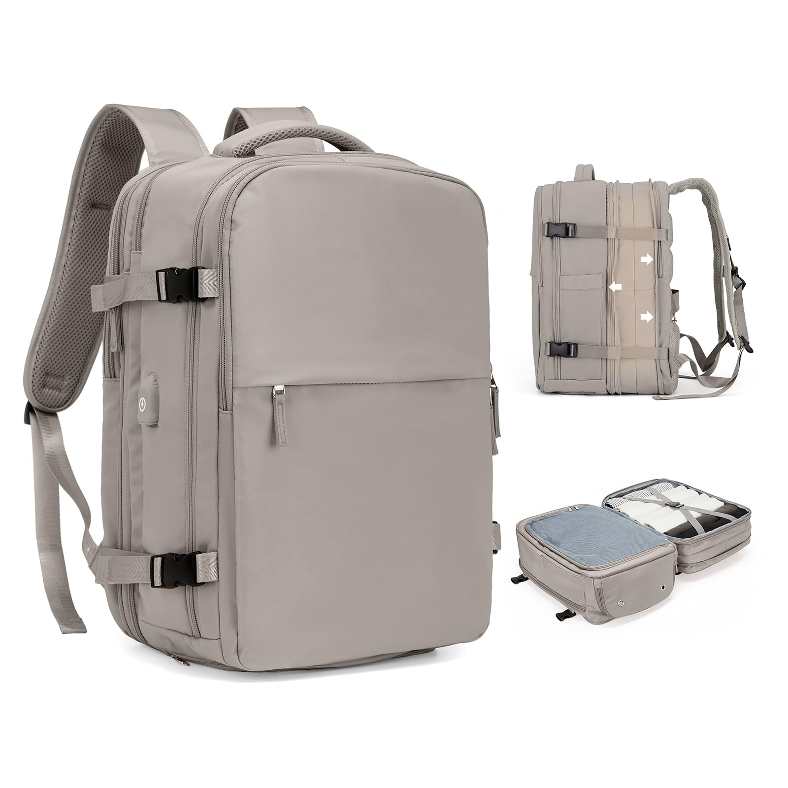 SZLX Zaino Ryanair 40x20x25 Bagaglio a Mano zaino Borse da Cabina per Easyjet 45x36x20 Zaino da Viaggio donna con porta ricarica USB, Borsa da Viaggio aereo Zaino Computer Impermeabile Casual Daypack