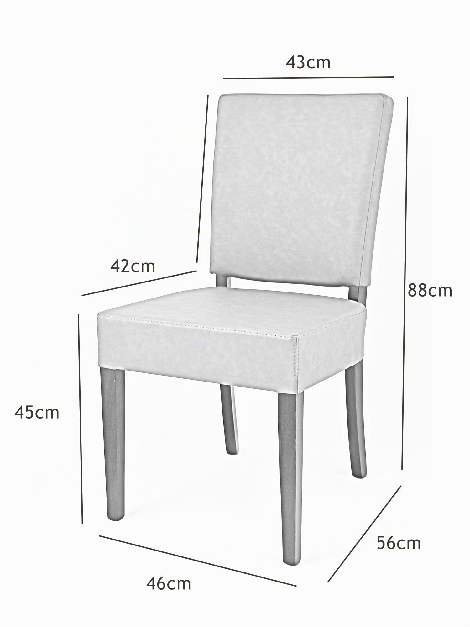 t m c s Tommychairs - Set 4 sillas Genny para Cocina, Comedor, Bar y Restaurante, solida Estructura en Madera de Haya y Asiento tapizado en Polipiel Gris Oscuro