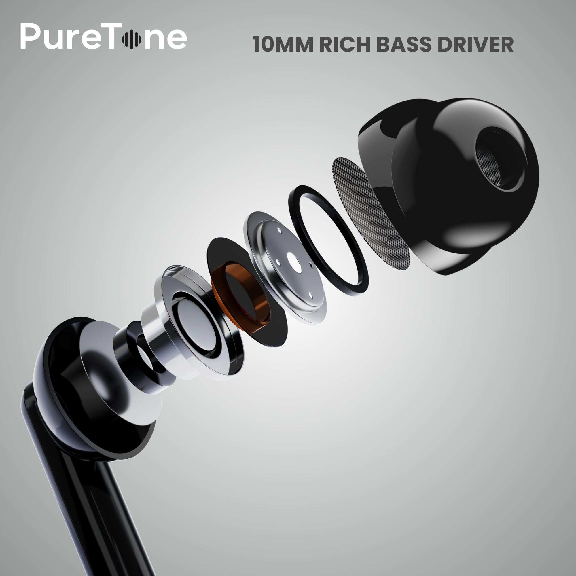 OOGE Tune 6 Neckband Bluetooth Headphones, 60H Playtime, Deep Bass, Type-C Charging, Magnetic Ear Tips, IPX4 Sweat Resistant, Sound Pulse Mic (Black) 3