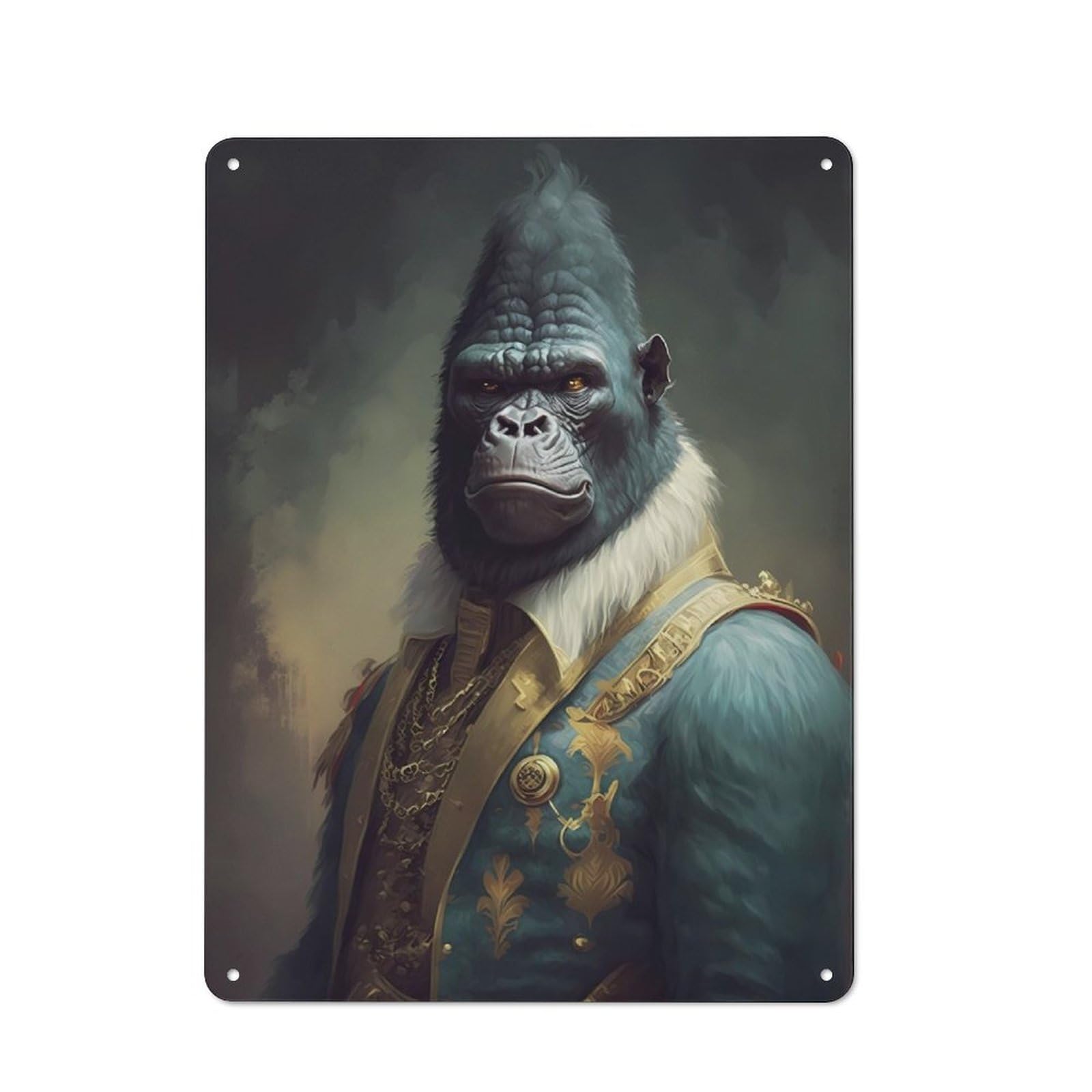 Junmoney Gorilla Ethereal Industrial-Style Tin Sign 40X30cm For Garage Or Workshop, For Garage, Workshop And Man Cave Decoration
