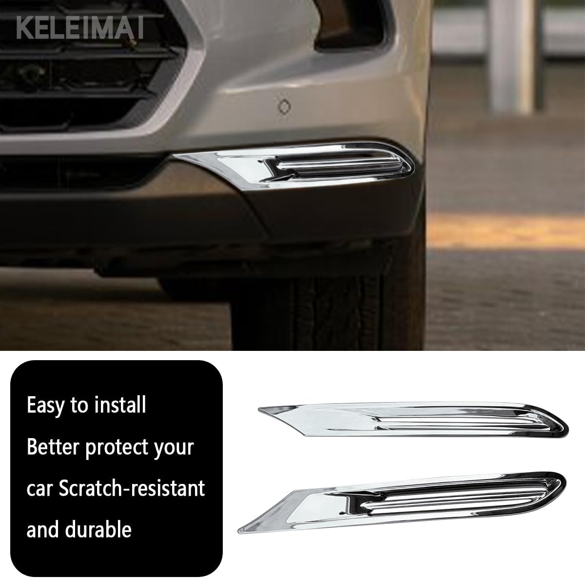 Car Accessories Fit for Toyota New Grand Highlander 2024 2025 2026 Front Bumper Side Vents Air Outlet Cover Trims (Chrome) 2PCS ABS image 2