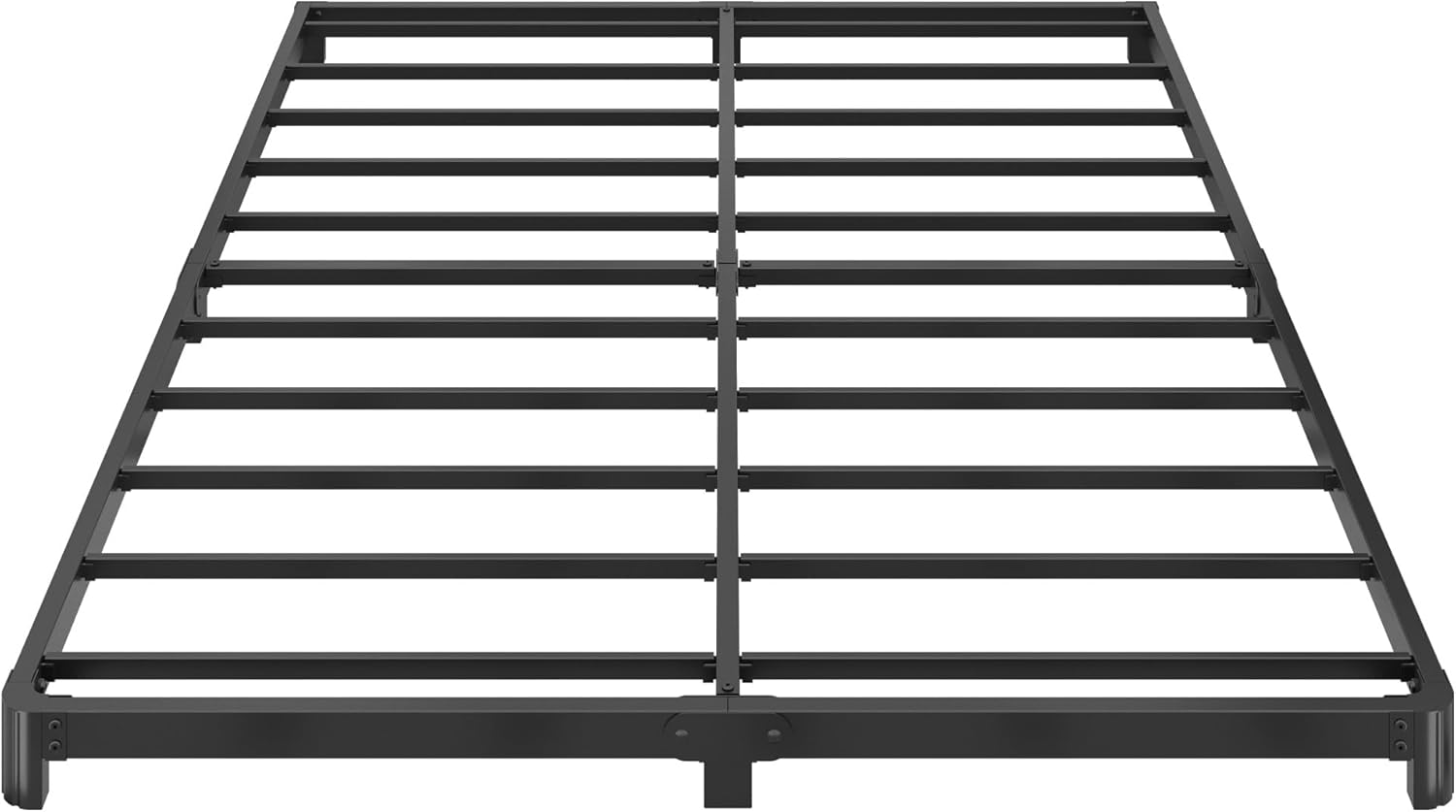 4 Inch Low Profile King Bed Frame with Rounded Corner Legs Heavy Duty Metal King Size Platform Bed Frame No Box Spring Needed, Easy Assembly, Noise Free, Black. King 4 Inch