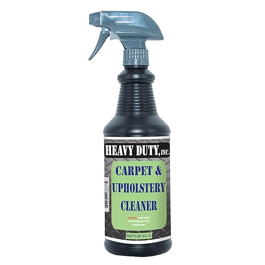 Heavy Duty Carpet & Upholstery Cleaner - 32 fl oz - Professional Strength, Fast-Acting Formula for Stains & Odors - Safe for Pets & Kids - Use in Machines or Spot Cleaning - Home, Auto, RV, Furniture