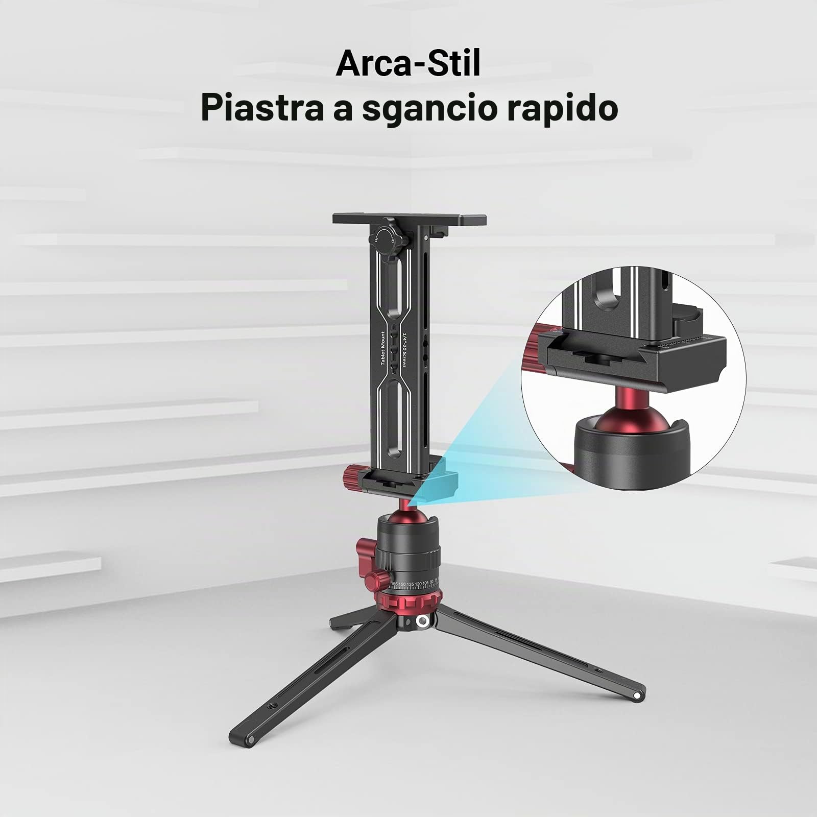SMALLRIG Supporto in Alluminio per iPad, Supporto per Treppiede per Samsung, per Huawei, per iPad, Compatibile con Tablet da 7,9" a 12,9", Tablet per Arca Swiss con 2 Cold Shoe - 2930