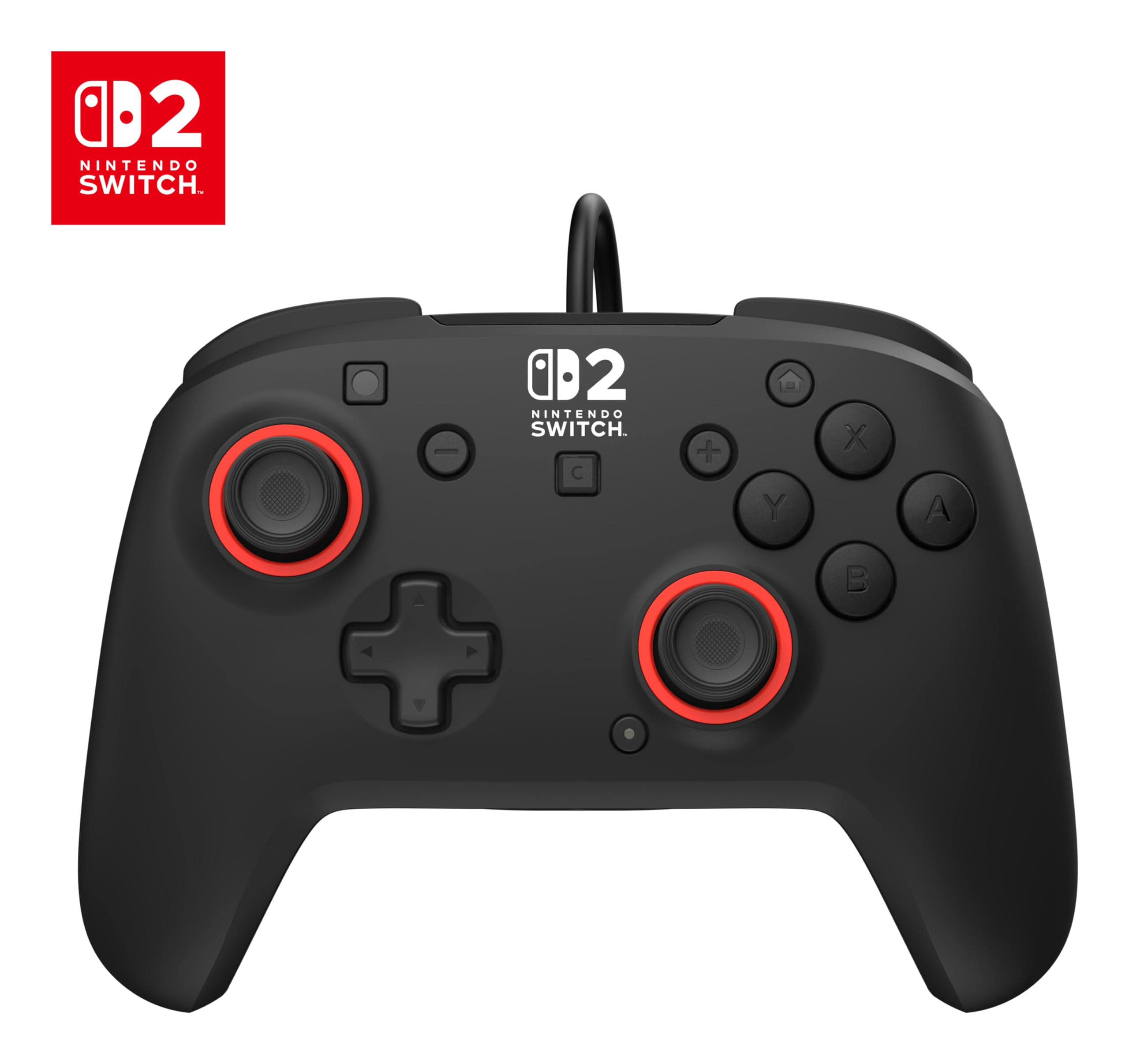 Turtle Beach Rematch Wired Gaming Controller - Officially Licensed for Nintendo Switch 2, Nintendo Switch/Switch Lite/OLED – Hall-Effect Thumbsticks, Audio Controls, Mappable Buttons – Black/Red