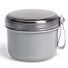 Uouovo Large Denture Bath Cup No Leak Denture Case Retainer Cleaner Case Complete Cleaning Care Denture Clear and Retainer Denture Holder for Soaking (grey)