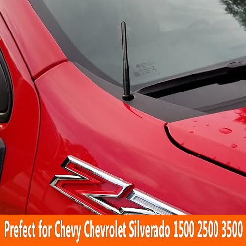 Miniatura 9 de Antena corta de aluminio de 4 pulgadas para Chevy Silverado 1500 (1999-2023), Chevrolet Silverado 2500 (1999-2023), Chevrolet Chevy Silverado 3500