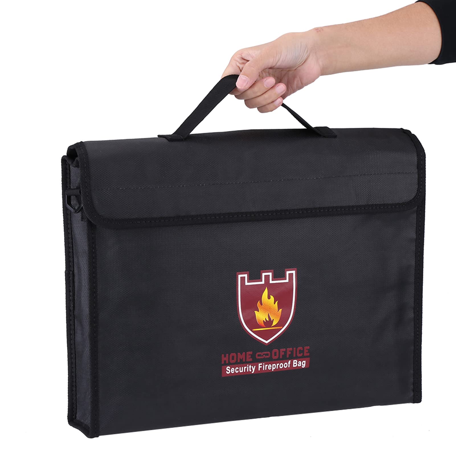 Cassetta di Sicurezza Impermeabile Antincendio, 2 Misure Borsa Ignifuga a Doppia Faccia Custodia Ignifuga Per Documento di Denaro Batteria LiPo(38 * 28 * 7.5CM)