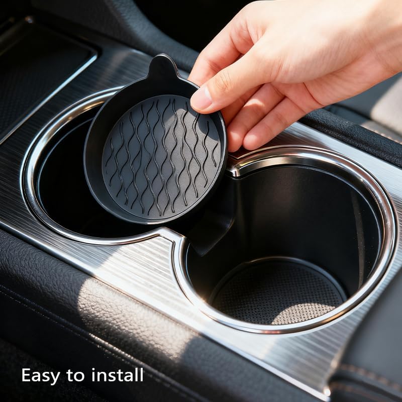 Miniatura 5 de Portavasos para automóvil, posavasos de silicona para autos, accesorios universales antideslizantes para el interior del automóvil, paquete de 4