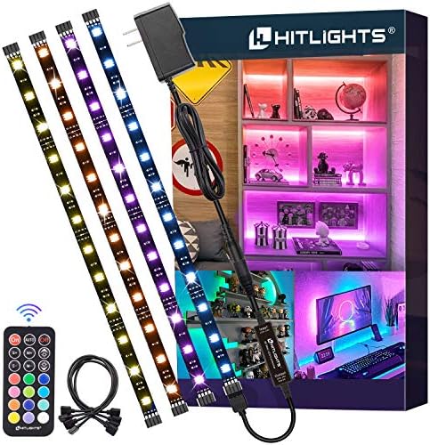 HitLights LED Strip Lights Kit, RGB Color Changing Tape Light Pre-Cut 4FT