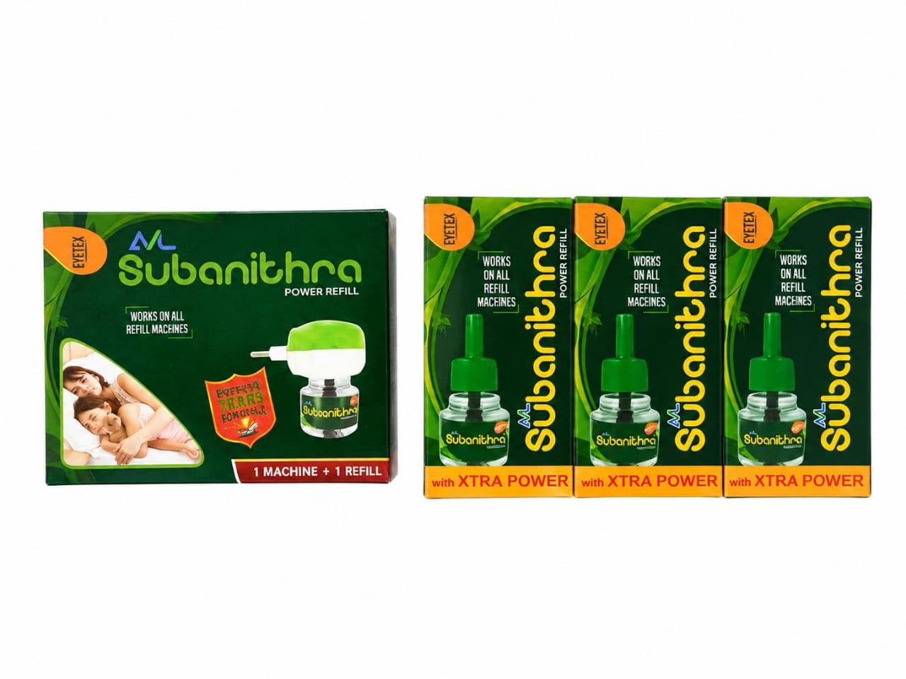Subanithra Mosquito Repellent Power Refill with Xtra Power, Works on All Refill Machines, 1 Machine + 1 Refill-picture-25