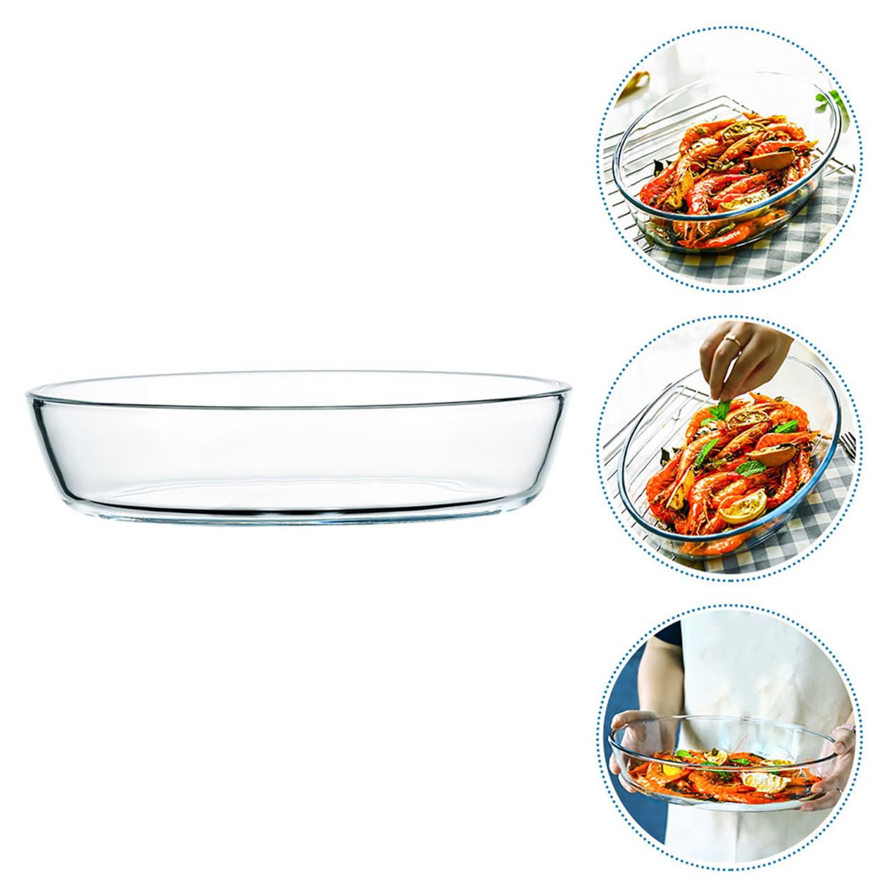 MAGICLULU Ovale Hitzebeständige Glasschale 1600 Ml Mikrowellengeeignet Ofenfest Weiß als Hausgemachter Obstteller und Serviergeschirr für Küche