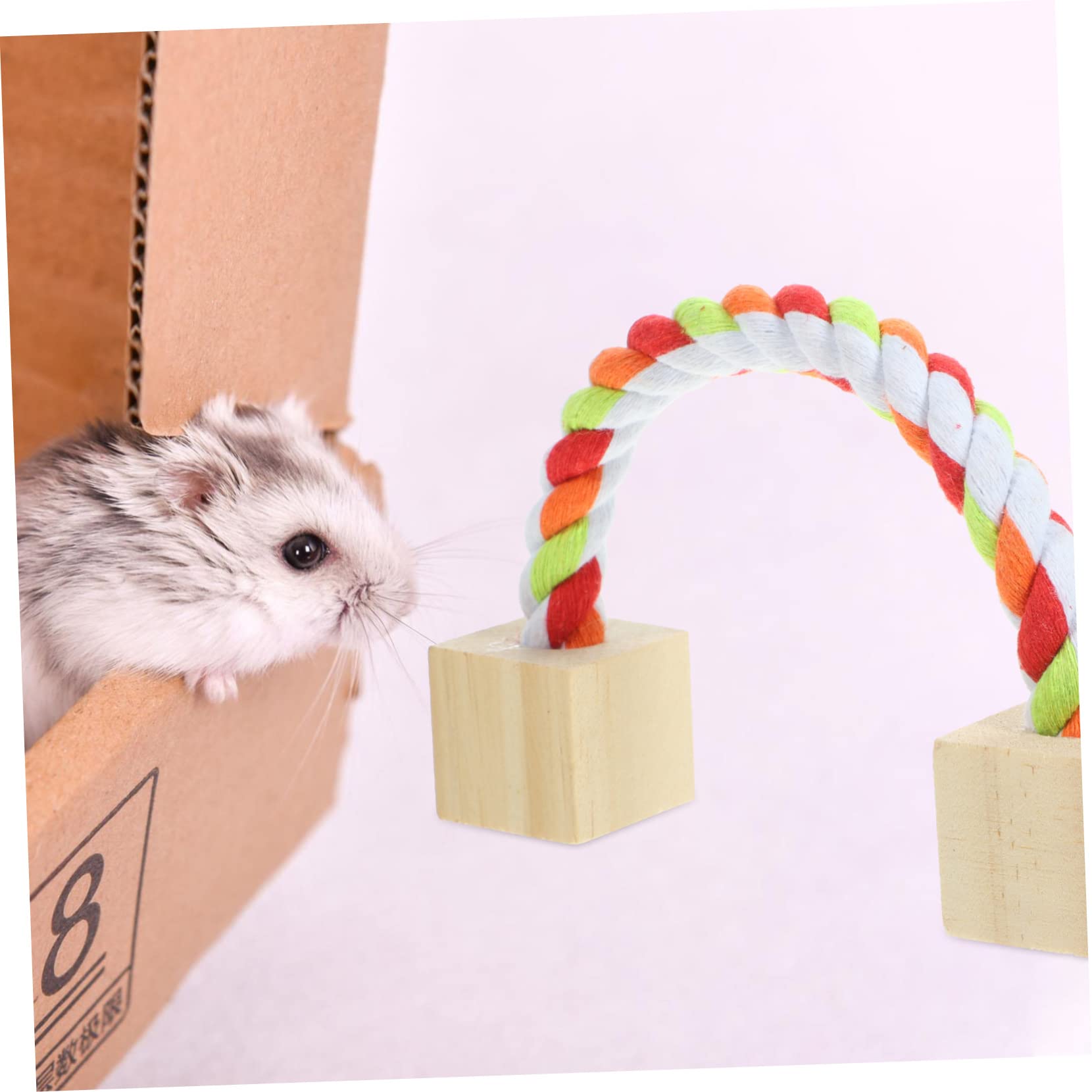 INOOMP Kauspielzeug aus Holz für Hamster Meerschweinchen und Kaninchen Beißring als Futterspielzeug für Kleine Haustiere