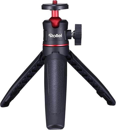 Rollei Mini Tripod Comfort Desktop, Compact Table Tripod with 360° Ball Head for DSLR Cameras DSLM 2-in-1 Mini Tripod for Mobile and Portable Camera, Mini-Tripode-Camera-Smartphone-Small