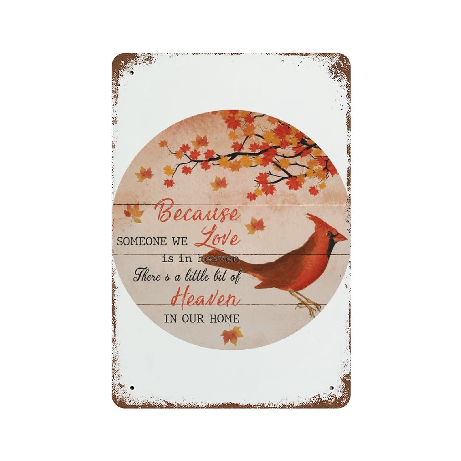 Plaque cardinal de Noël en métal durable grand format 30x45cm
