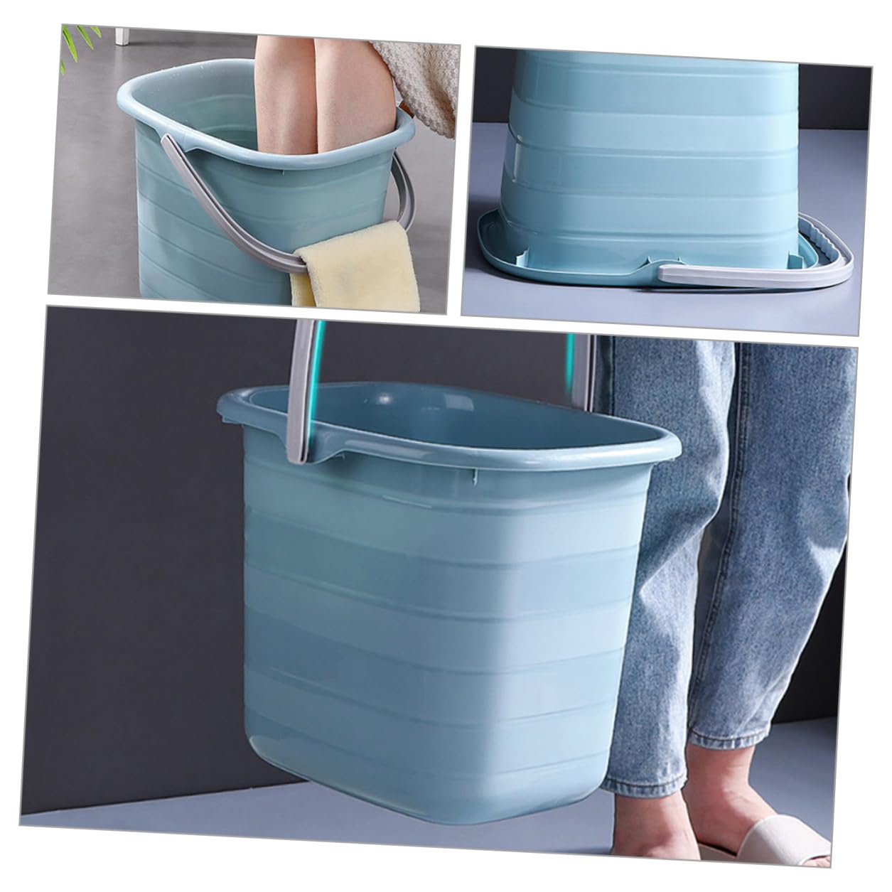 Secchio di Plastica Manico 15l Multifunzione per Pulizia e Contenitore Acqua Resistente per Famiglie e Aziende Agricole