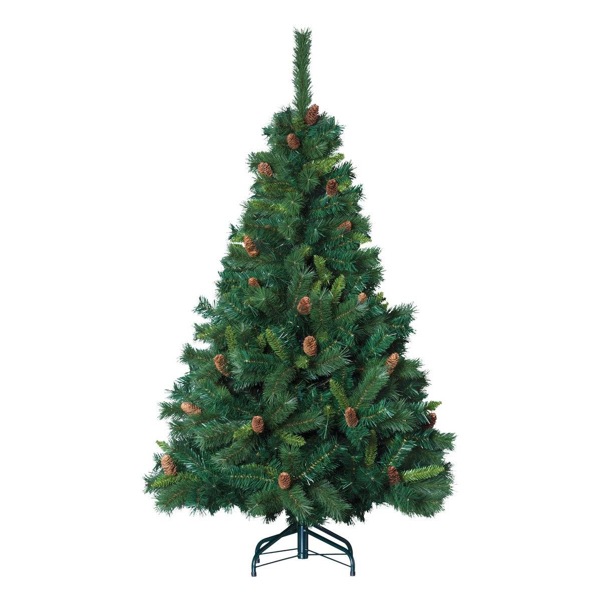 Sapin de Noël artificiel Hauteur 1m80 VERT avec POMME DE PIN - 642 branches - Qualité supérieur
