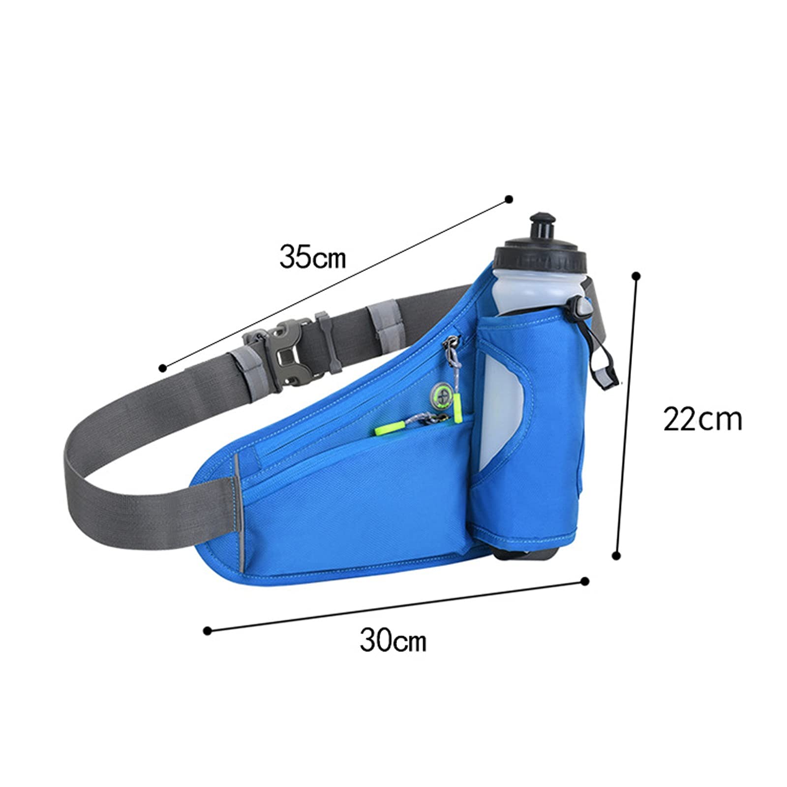 Riñonera para Correr, Bolsa para Botella de Agua, Bolsa pequeña para Gimnasio, Deportes al Aire Libre, Fitness (Negro)