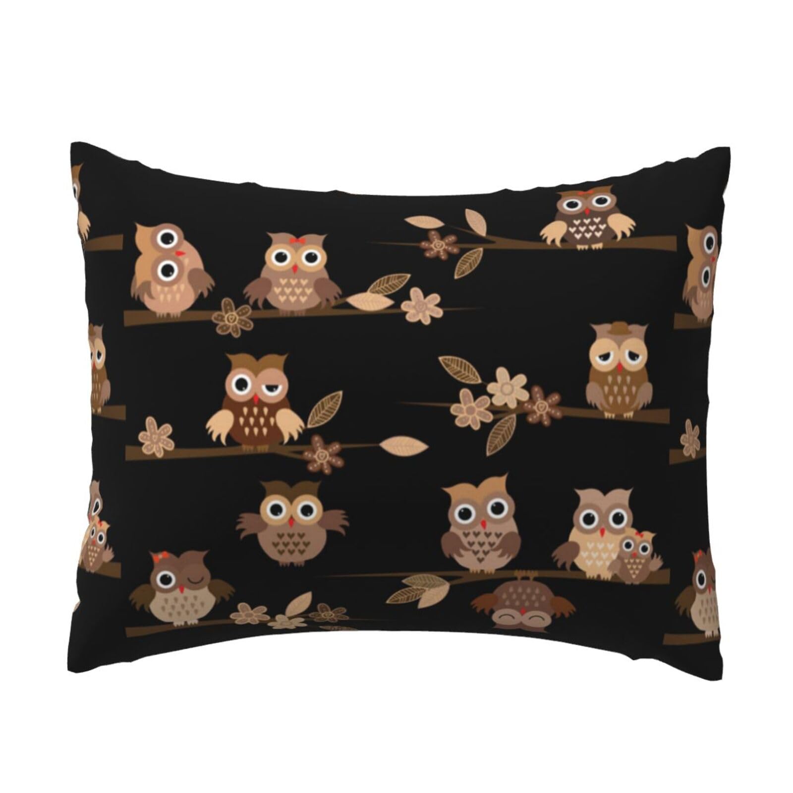 YFSGDLBN Cute Brown Cartoon Owls printed Pillow Case 20x26in decorative Cushion Cover pillowcase