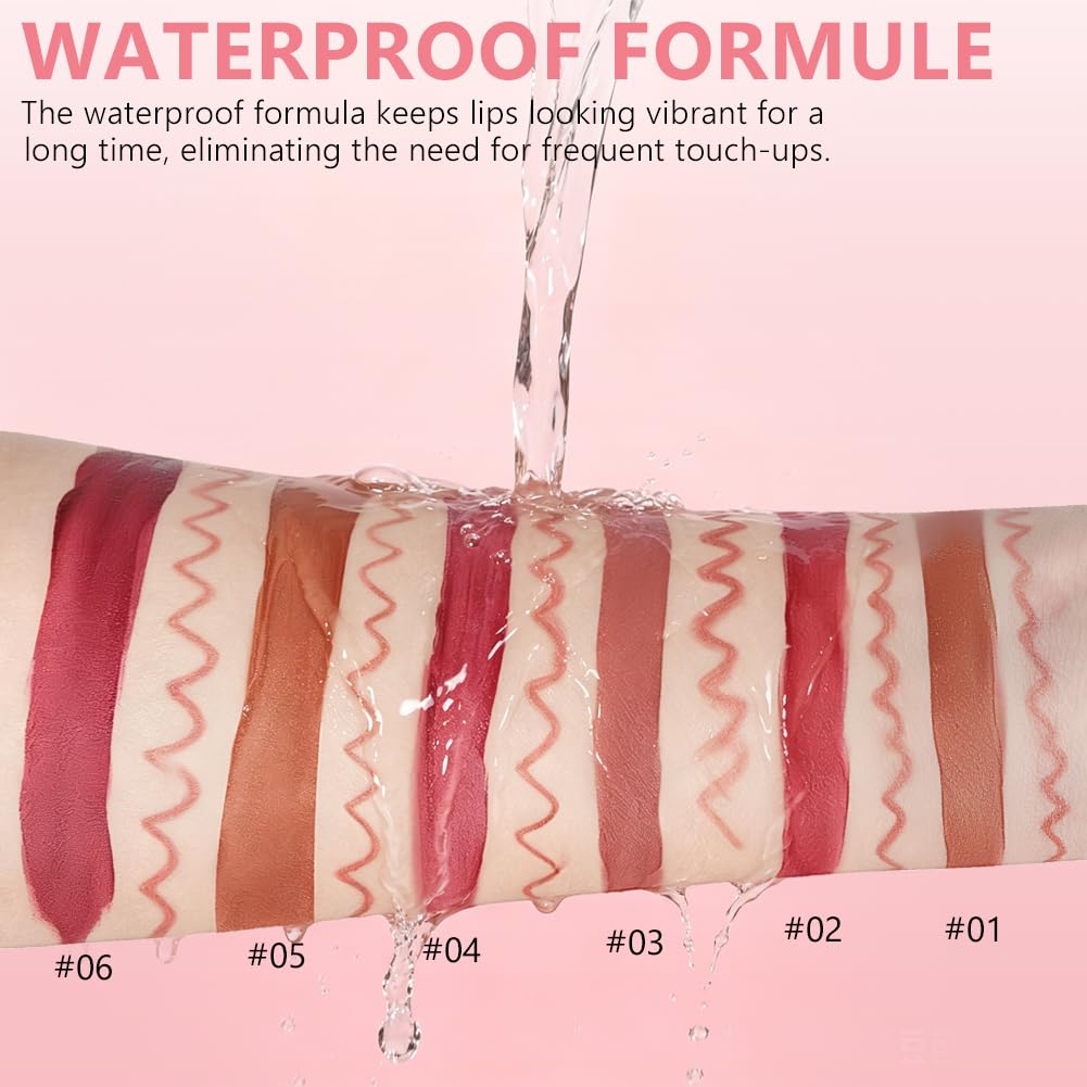 Lip Liner Stain, konturówka do ust 2 w 1 i błyszczyk do ust z dwoma końcówkami, wodoodporna plama do ust Peel Off Finish o wysokiej pigmentacji i gładkości, konturowanie, do wszystkich rodzajów