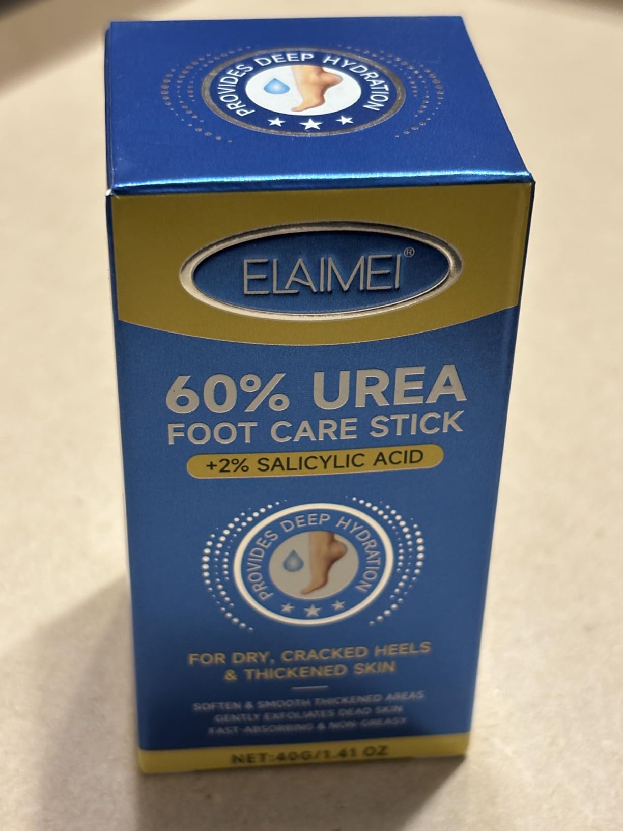 ZODENIS 60% Urea Cream for Feet +2% Salicylic Acid, Maximum Strength Urea Foot Cream Stick Repairs & Moisturizer for Dry Cracked Heels, Hands, Knees, Elbows, Hydrates Rough Skin, Dead Skin Remover Foot Balm
